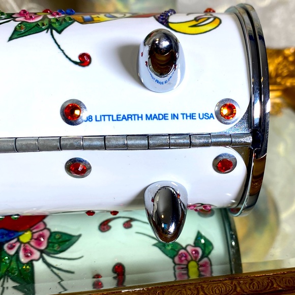 LITTLE EARTH USA PRISTINE Metal Purse Tattoo Art Swarovski Crystals Mini Bag - Picture 11 of 17